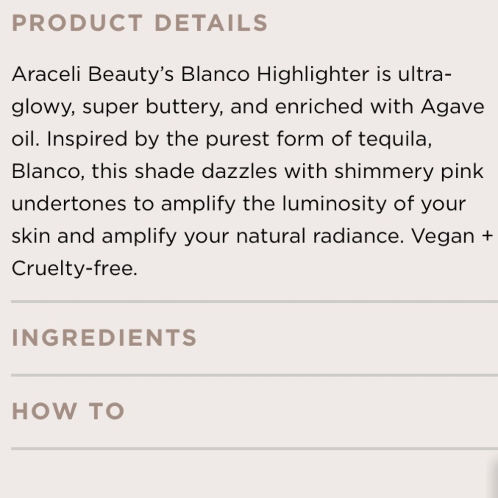 Araceli Tequila Highlighter In Blanco Brand new in box.  Opened only for photos - Picture 8 of 8